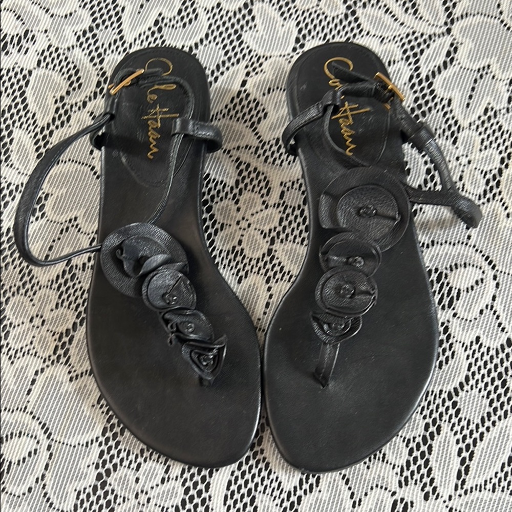 Cole Haan Black Sandals Minimalist Design